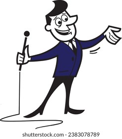 illustration of a television host.eps