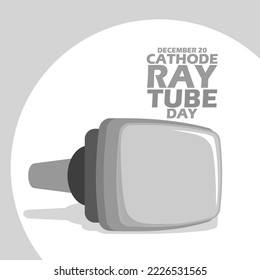 Illustration of a television tube with bold text on a white background to commemorate Cathode-Ray Tube Day on December 20