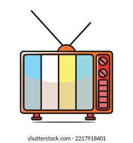 Ilustración del vector de televisión. adecuado para el icono, signo o símbolo de entretenimiento.