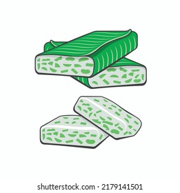 illustration of tempeh, Indonesian food made from fermented soybeans.