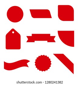 illustration of template advertising badges and flags