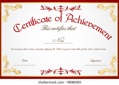 illustration of template for certificate of achievement