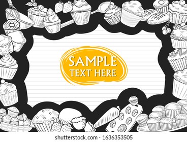 illustration of template of different types of Bakery item for menu background design of Hotel or restaurant
