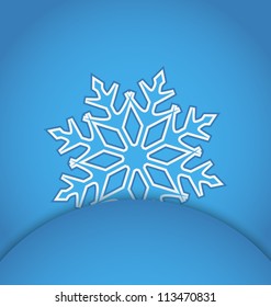 Illustration template frame design with christmas snowflake - vector