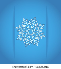 Illustration template frame design with christmas snowflake - vector