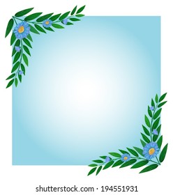 Illustration einer Vorlage mit grünen und blauen Rändern auf weißem Hintergrund
