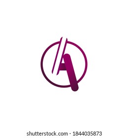 ILLUSTRATION TEMPLATE LETTER A WITH CIRCLE AND GRADIENT COLOR INSPIRATION LOGO ICON DESIGN VECTOR	