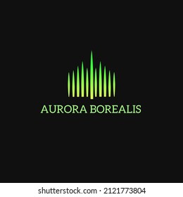 Illustration template logo design Aurora Borealis