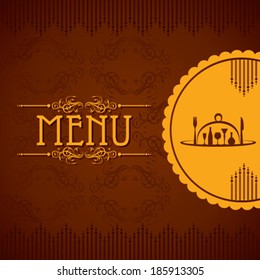 Illustration of template for menu card with cutlery 