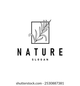 modelo de ilustração natureza logotipo folha botânica simples orgânica bela mão desenhada planta minimalista