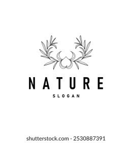 illustration template nature logo leaf botanical simple organic beautiful hand drawn minimalist plant