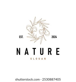 illustration template nature logo leaf botanical simple organic beautiful hand drawn minimalist plant