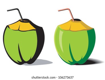 An Illustration Of A Tender Coconut