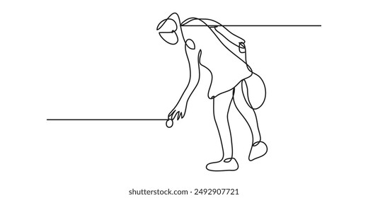 The Illustration of tennis girl with single line style. Which is made by hand drawn with single line. This line art can be use for advertisement, logo, icon, etc.