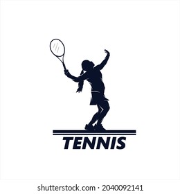 illustration tennis logo design template