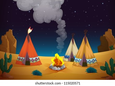 illustration tent house 