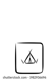 Illustration von Zeltsymbol auf weißem Hintergrund