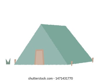 It is an illustration of a tent with a triangular roof.
