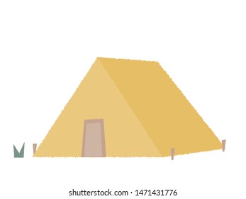 It is an illustration of a tent with a triangular roof.