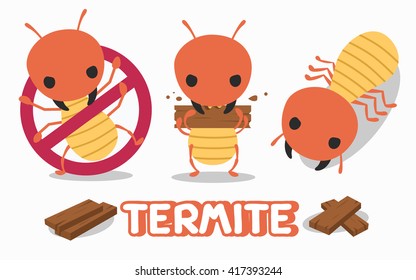 illustration of termite set