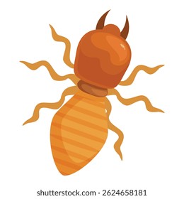 Illustration of a termite, a small yet destructive insect known for causing significant damage to wooden structures