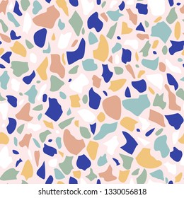 Illustration of terrazzo seamless pattern. Surface pattern.