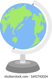 Illustration of a terrestrial globe.