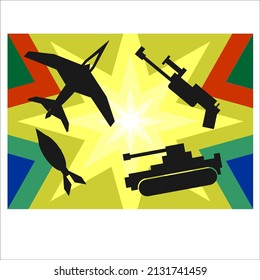 illustration of terrible army weapons