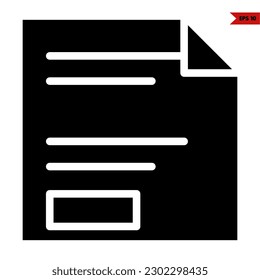 illustration of test paper glyph icon 