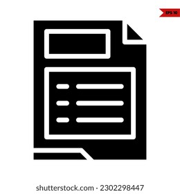 illustration of test paper glyph icon 