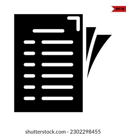 illustration of test paper glyph icon 