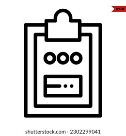 illustration of test paper line icon 