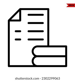 ilustración del icono de la línea de papel de prueba 