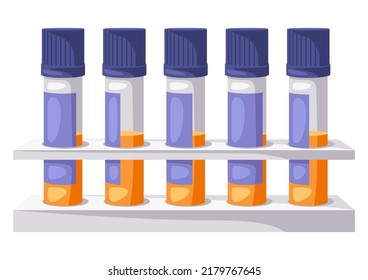 Illustration of test tubes. Medical and healthcare item.