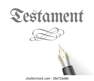 ilustração de uma Carta do Testamento com caneta-tinteiro