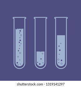 Illustration of test-tubes filled with liquid.