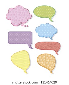 illustration of text balloons isolated on white background, vector illustration