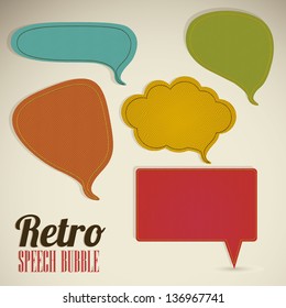 Illustration of text balloons,  retro style and color, vector illustration