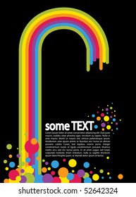 illustration of text concept with rainbow and circles
