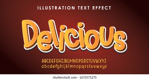 illustration text effect. it says delicious 