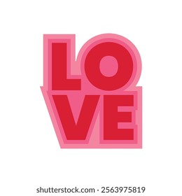 Illustration text greeting say love with pink gradient unique design blank background