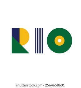 Illustration text handdrawing rio brasil unique design with blank background