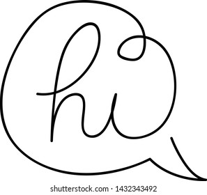 illustration of text hi flat design