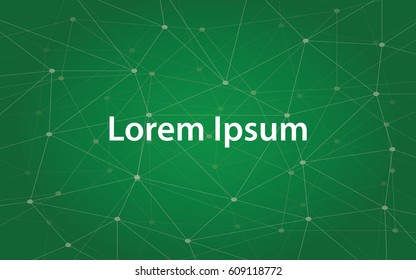 illustration text of lorem ipsum, a text that usually used for example with constellation and green background