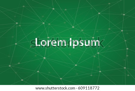 illustration text of lorem ipsum, a text that usually used for example with constellation and green background