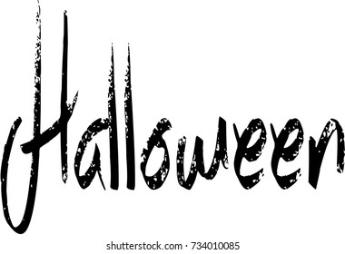 Illustration of Text message 'Halloween' on white background.