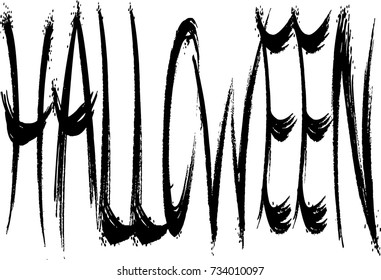 Illustration of Text message 'Halloween' on white background.
