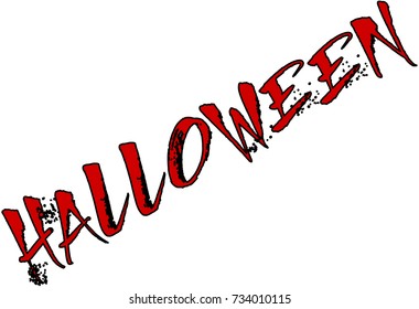Illustration of Text message 'Halloween' on white background.