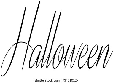 Illustration of Text message 'Halloween' on white background.