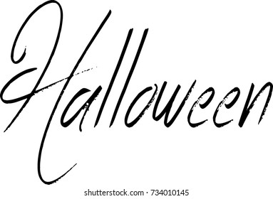 Illustration of Text message 'Halloween' on white background.